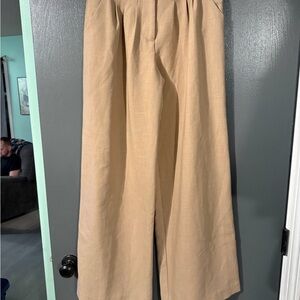 Maeve by Anthropology Tan Wide Leg Pants